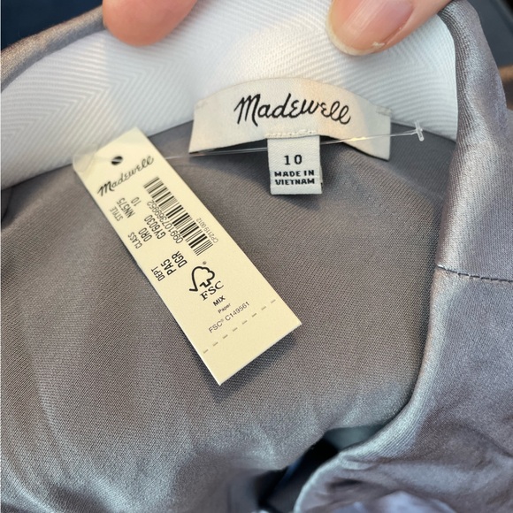 Madewell Maxi Slip Skirt in Dusk Gray Size 10 - NWT - Picture 6 of 7